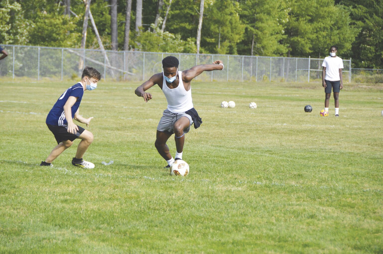 Fryeburg Academy-Boys' soccer practice drills